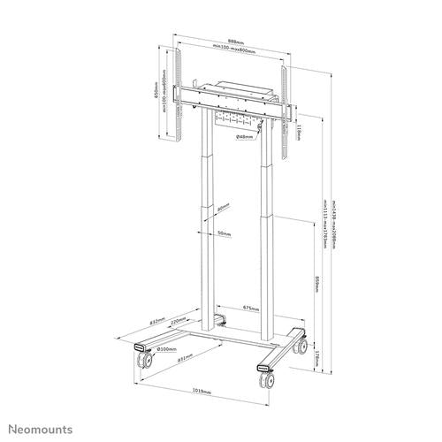 Neomounts Grand support de sol motorisé jusqu'à 100 pouces FL55-875BL1