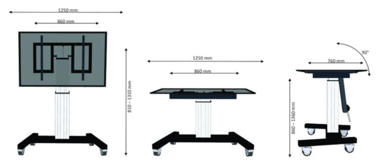 Neomounts Support de sol TV électrique PLASMA-M2500T argent