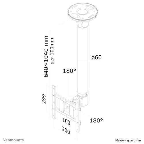 Neomounts FPMA-C200 Support de plafond pour TV Noir