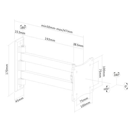 Support TV Neomounts FPMA-W820 Noir