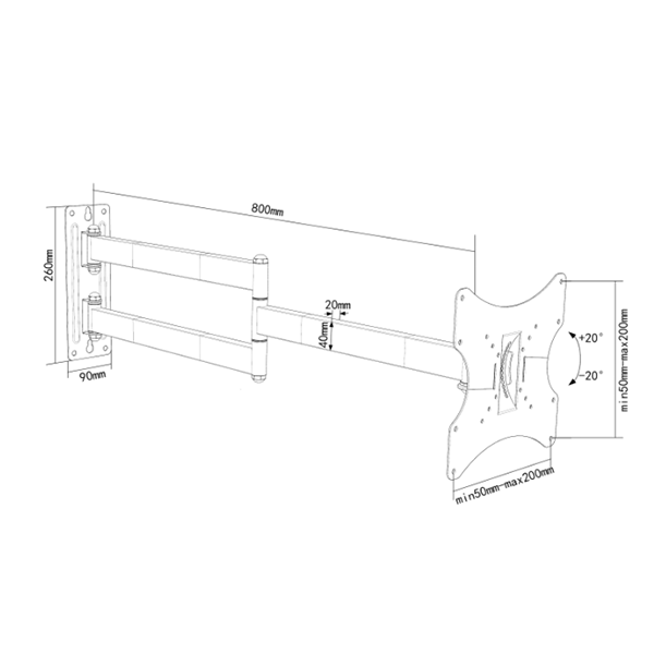 Support TV 80 cm mural pour Samsung 32-44"