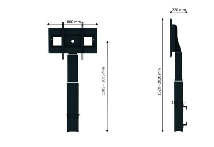 Neomounts support de sol électrique réglable PLASMA-W2500 noir