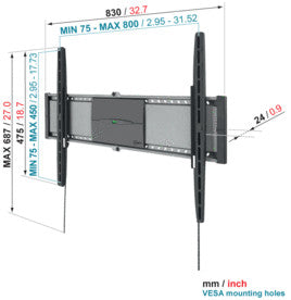 Vogels EFW 8305 support mural SuperFlat pour LCD LED Plasma L