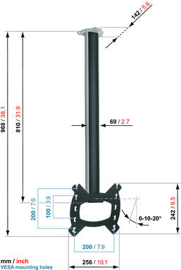Vogels efc 6215 support plafond pour écran LCD