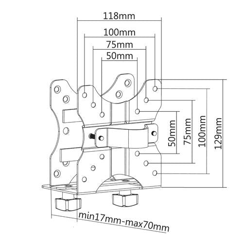 Support PC pour derrière le moniteur