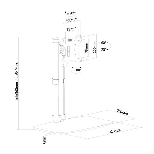 Support de bureau Neomounts pour écran plat jusqu'à 30" blanc