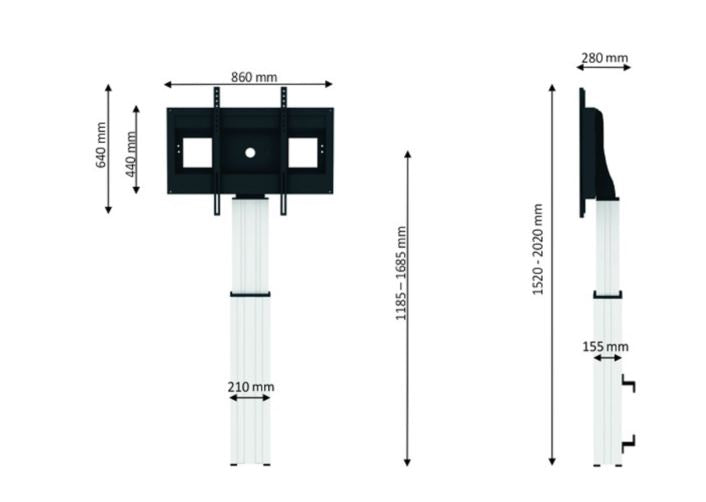Neomounts support de sol électrique réglable PLASMA-W2500 argent