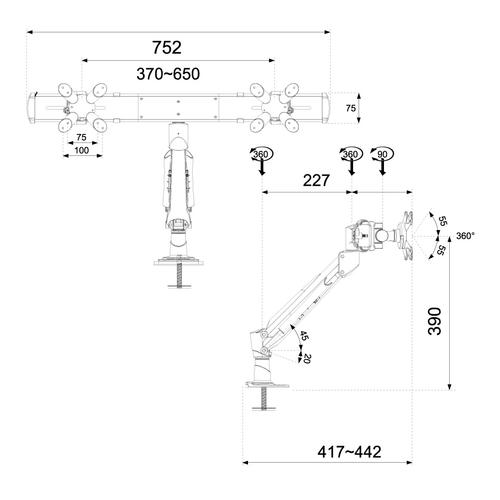 Bras de moniteur Neomounts FPMA-D940DG