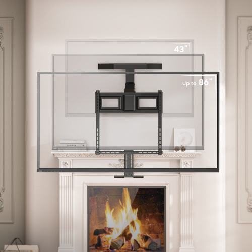 Support TV escamotable – Pivotant – Réglage hauteur 47 cm – Compatible jusqu'à 86 pouces