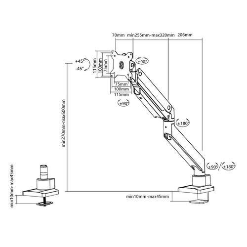 Neomounts NM-D775 Support de bureau pour moniteurs jusqu'à 32"