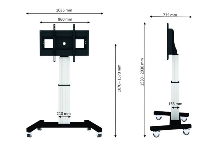 Neomounts Support de sol électrique pour TV PLASMA-M2500 argenté