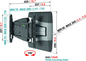 Support mural TV Vogels EFW 8145 Motion+ S