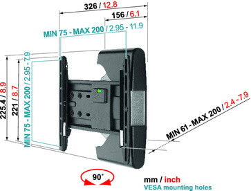 Support mural Vogels EFW8125 pour TV jusqu'à 32 pouces