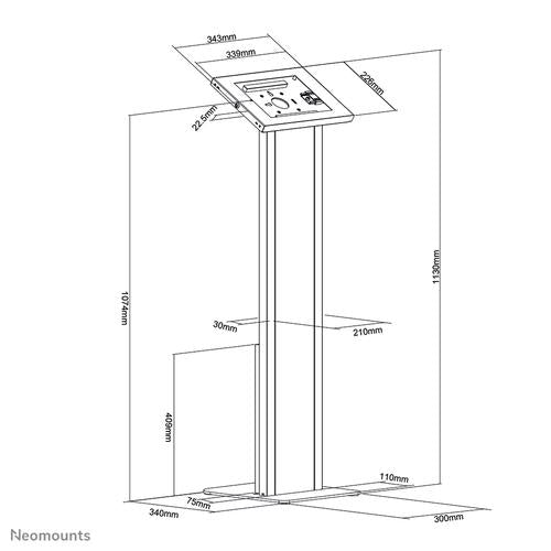 Support de sol Neomounts pour tablette de 9,7 à 11 pouces Blanc FL15-750WH1