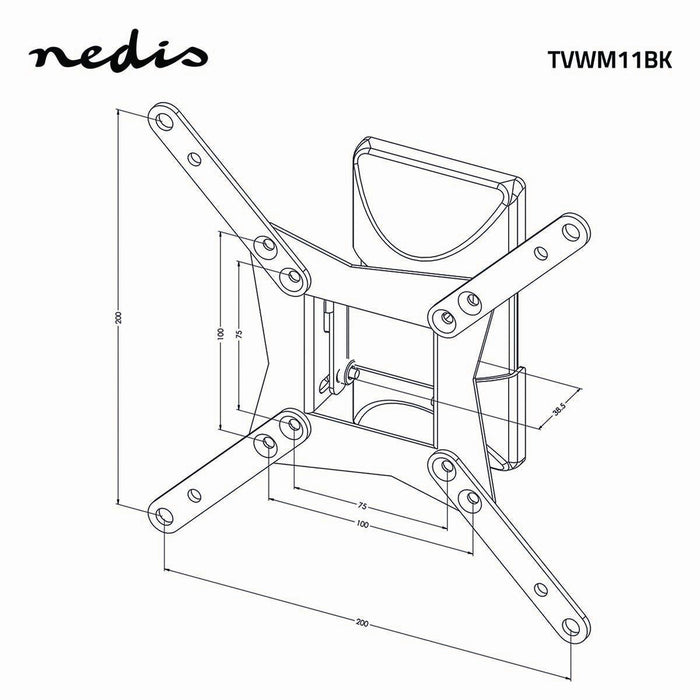 Support mural TV à mouvement complet | 10 - 32" | Max. 30 kg | 1 point d'articulation