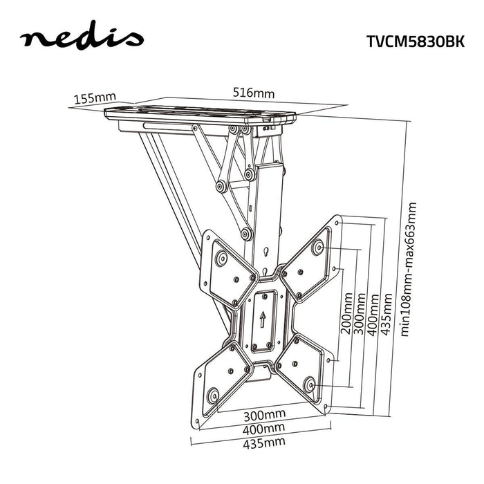Support de plafond motorisé pour TV | 23 - 55" | Max. 30 kg