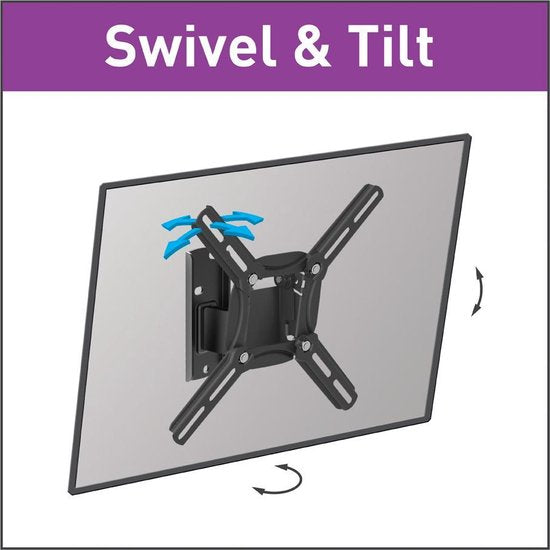 Barkan Supports Support Mural TV Compact Pivotant | Écrans 13-43 pouces | VESA 200x200