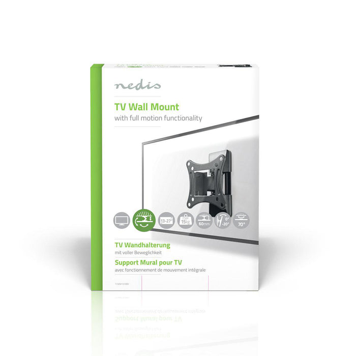 Support mural TV à mouvement complet | 13 - 27 pouces | Max. 15 kg | 1 point d'articulation