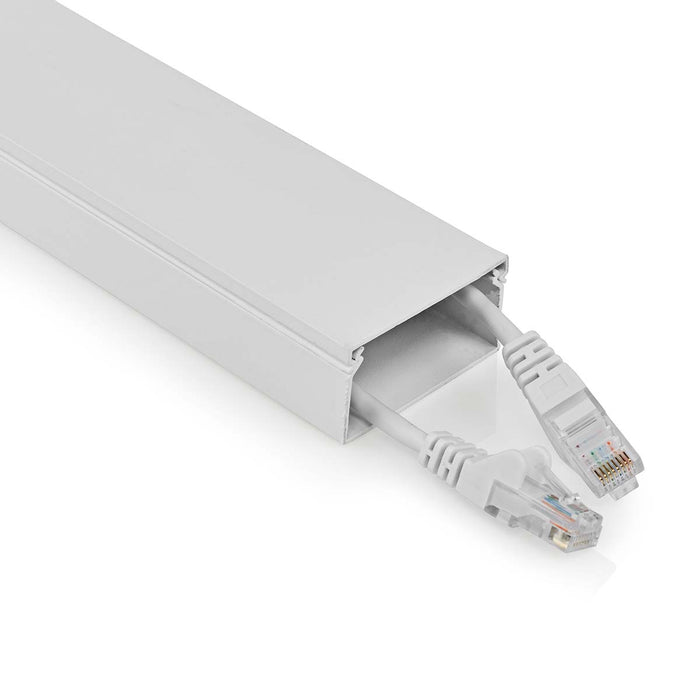 Goulotte câble 110cm x 6cm Aluminium blanc
