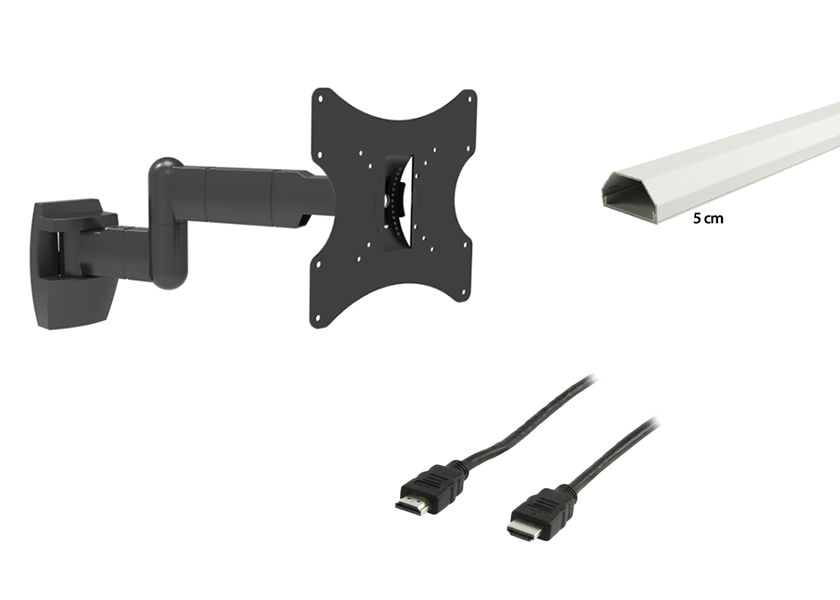 Pack combiné Support mural TV compact idéal pour les coins