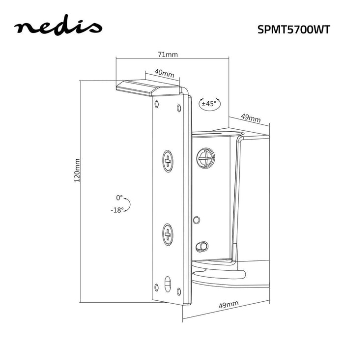 Support mural pour enceintes | Pour Sonos® PLAY:1? | Inclinable et pivotant | Max. 3 kg