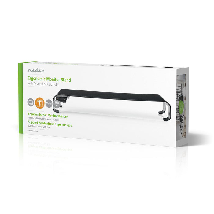 Support multifonction ergonomique | Hub USB 3.0 | 4 ports | Noir