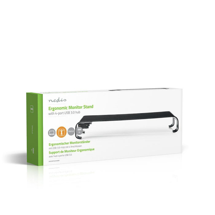 Support multifonction ergonomique | Hub USB 3.0 | 4 ports | Noir