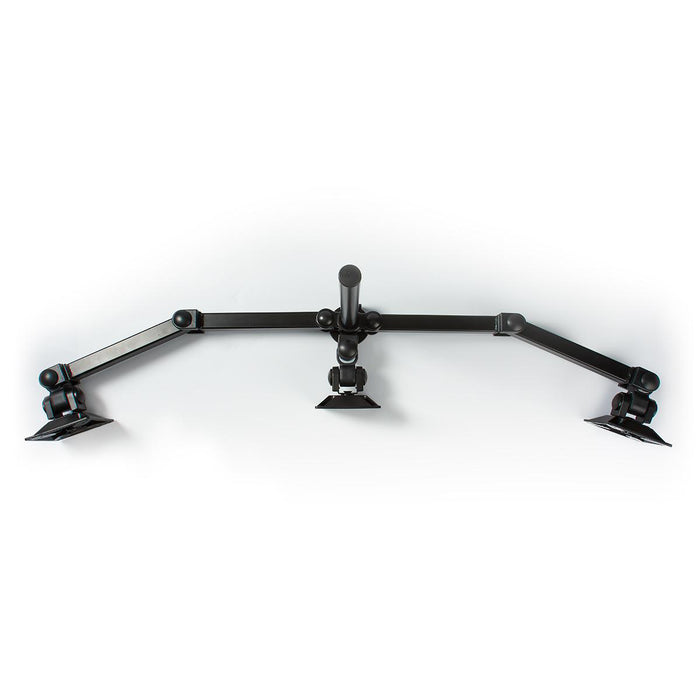 Support de moniteur ergonomique | Trois bras pour moniteur | Pivotant et inclinable | Noir