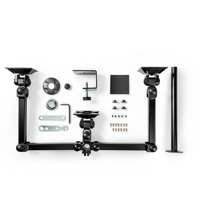Support de moniteur ergonomique | Trois bras pour moniteur | Pivotant et inclinable | Noir