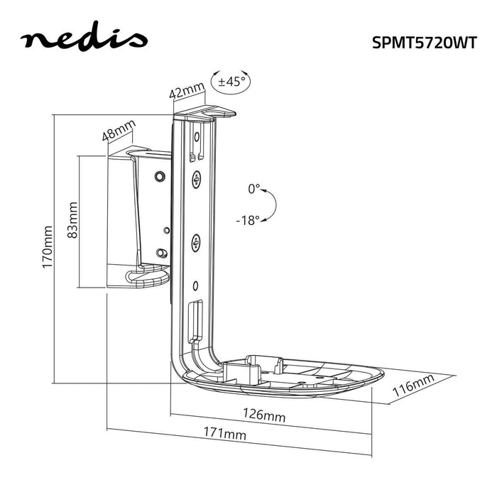 Support mural pour enceintes | Pour Sonos® One ? / Sonos® Play:1