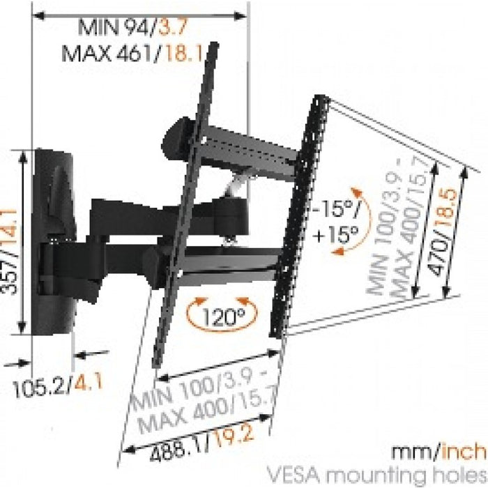 Vogel's WALL 2250 support mural TV extra solide pour écrans jusqu'à 55 pouces