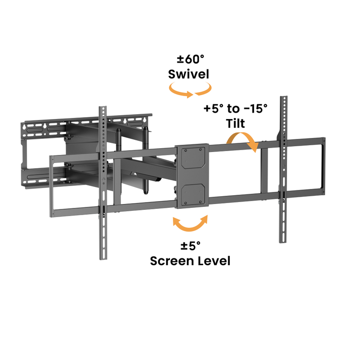 Support mural TV ultra robuste jusqu'à 140 pouces | Mouvement complet | 125 kg | VESA 1200x900