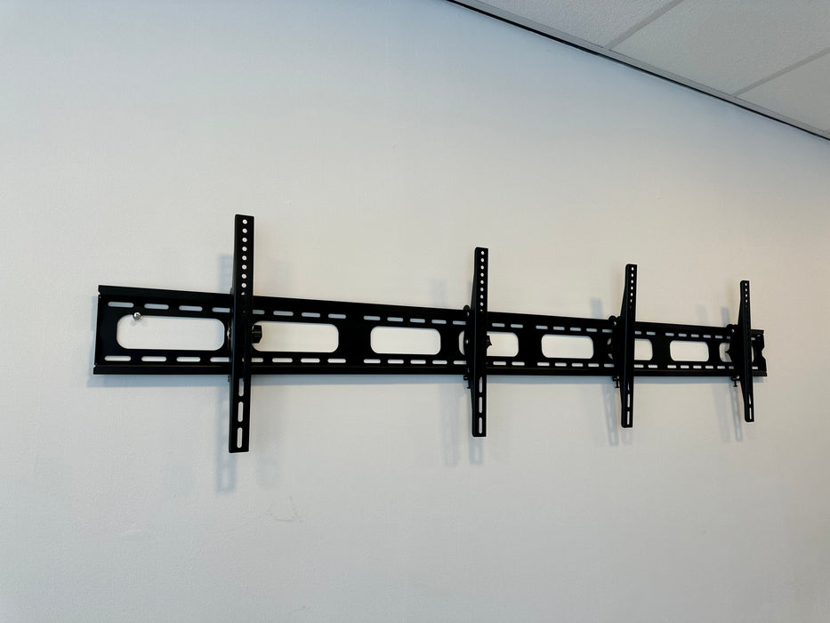 Support mural TV universel double Wolff Mount | Rail de comptoir | 2 écrans | Inclinable | 2 mètres