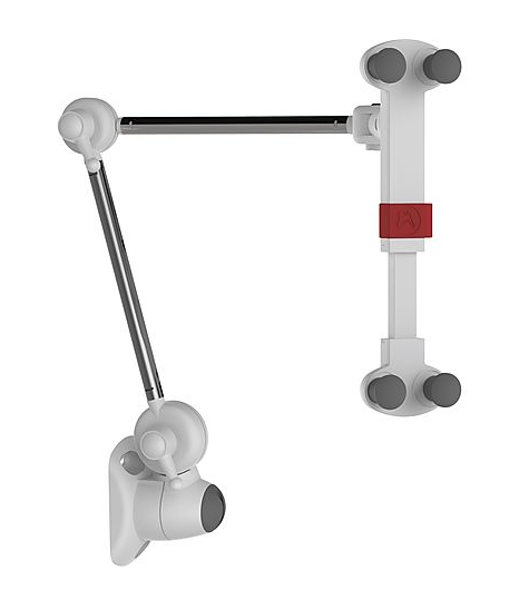 Support flexible pour tablette, montage mural et sur tige. Convient pour iPad, liseuses, tablettes.