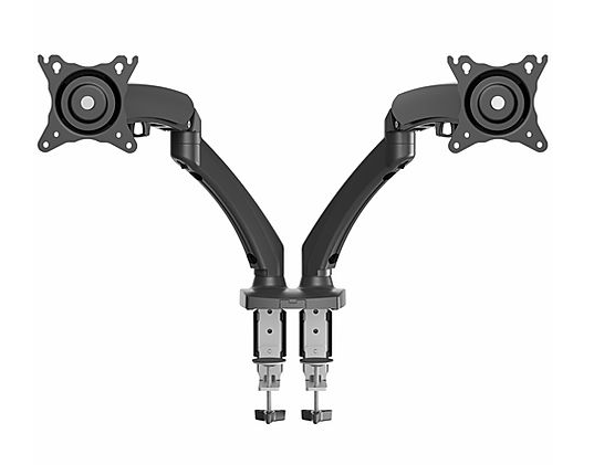 Barkan Mounts Bras double pour moniteur avec fixation de bureau | jusqu'à 29 pouces | 2 écrans | Vérin à gaz