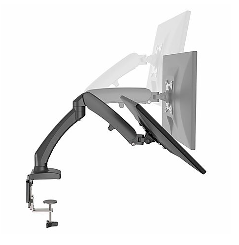 Barkan Mounts Bras double pour moniteur avec fixation de bureau | jusqu'à 29 pouces | 2 écrans | Vérin à gaz