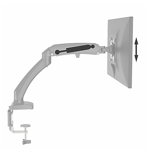 Barkan Mounts Bras double pour moniteur avec fixation de bureau | jusqu'à 29 pouces | 2 écrans | Vérin à gaz