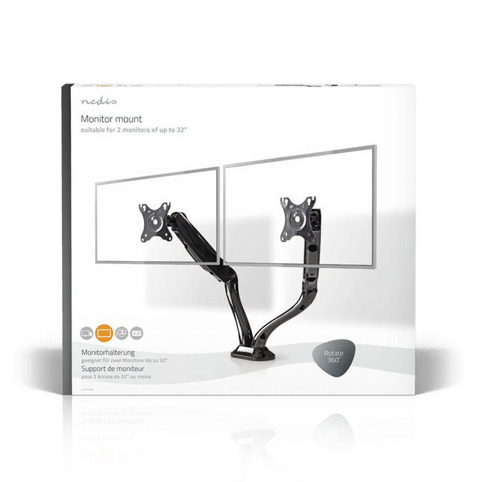 Support de bureau pour moniteur | Bras double pour moniteur | Mouvement complet | 10 - 32"