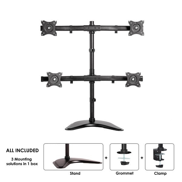 Neomounts D335D4 noir Support de bureau pour quatre écrans