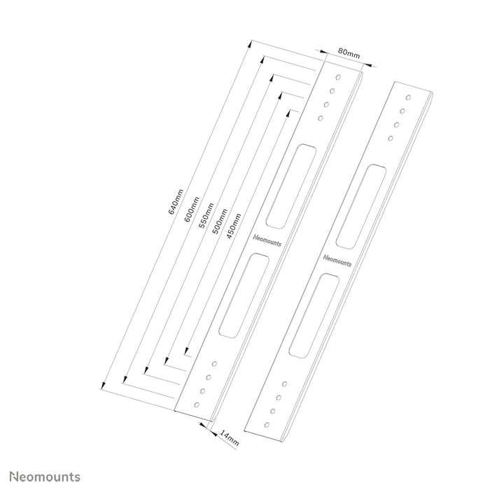 Kit d'extension VESA Neomounts AWL-250BL16 - Noir