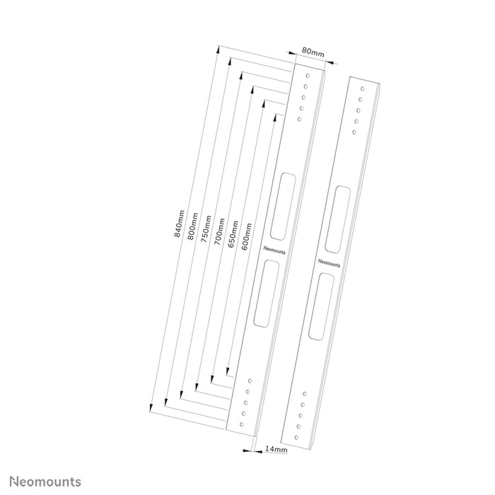 Kit d'extension VESA Neomounts AWL-250BL18 - Noir