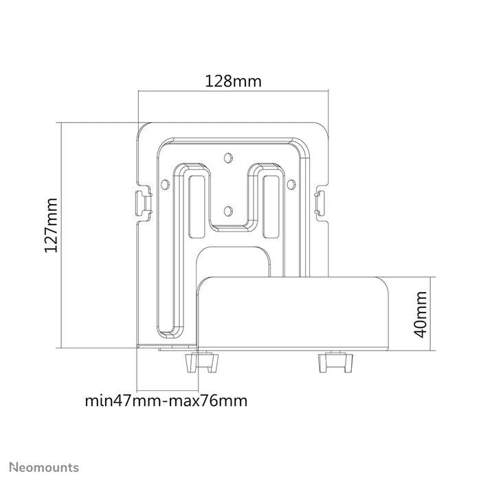 Neomounts AWL-450BL est un support universel pour lecteur multimédia, réglable en profondeur (4,7-7,6 cm) - Noir
