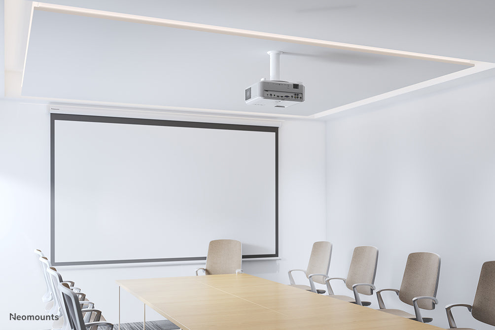 Neomounts Beamer-C80 blanc est un support de plafond universel pour vidéoprojecteurs et projecteurs.
