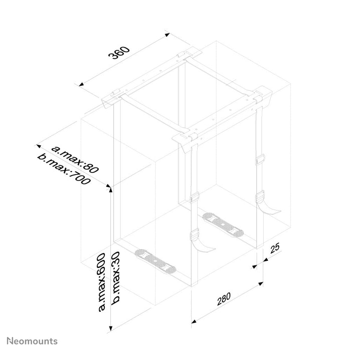 Neomounts CPU-D025 noir est un support qui vous permet de fixer un PC ou un client léger au bureau.