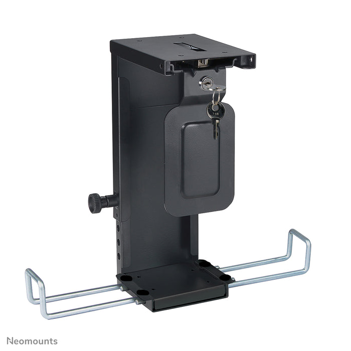 Neomounts CPU-D075 noir/LK est un support qui vous permet de fixer un PC au bureau. Incl. serrure.