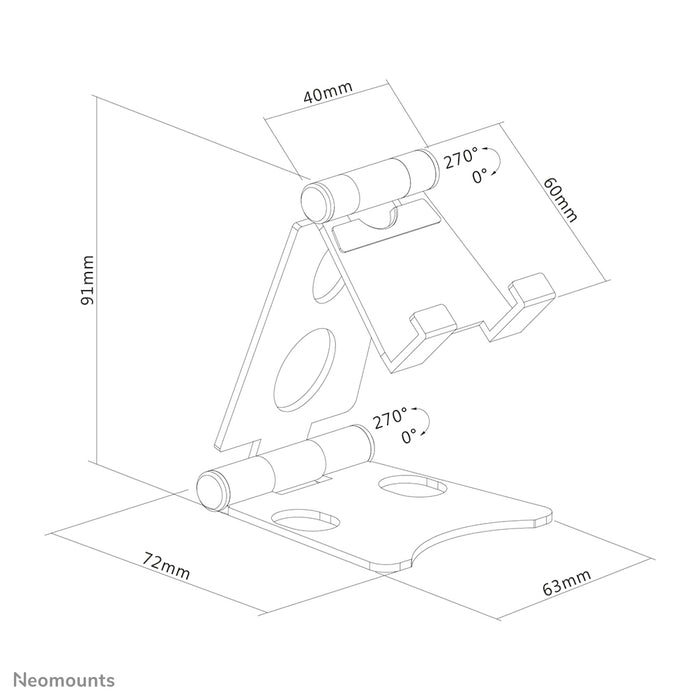 Support de téléphone universel pliable Neomounts - Argent
