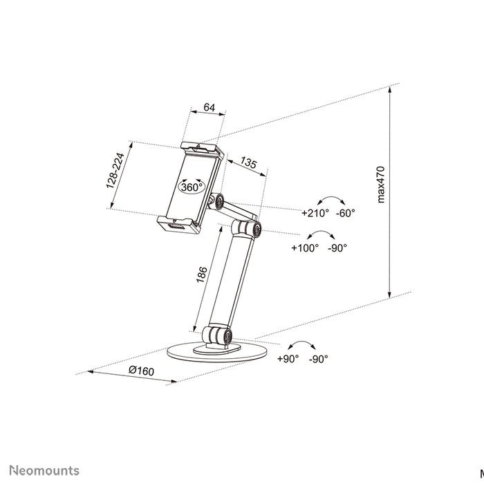 Neomounts DS15-550WH1 support universel pour tablette de 4,7 à 12,9 pouces - tablettes - Blanc