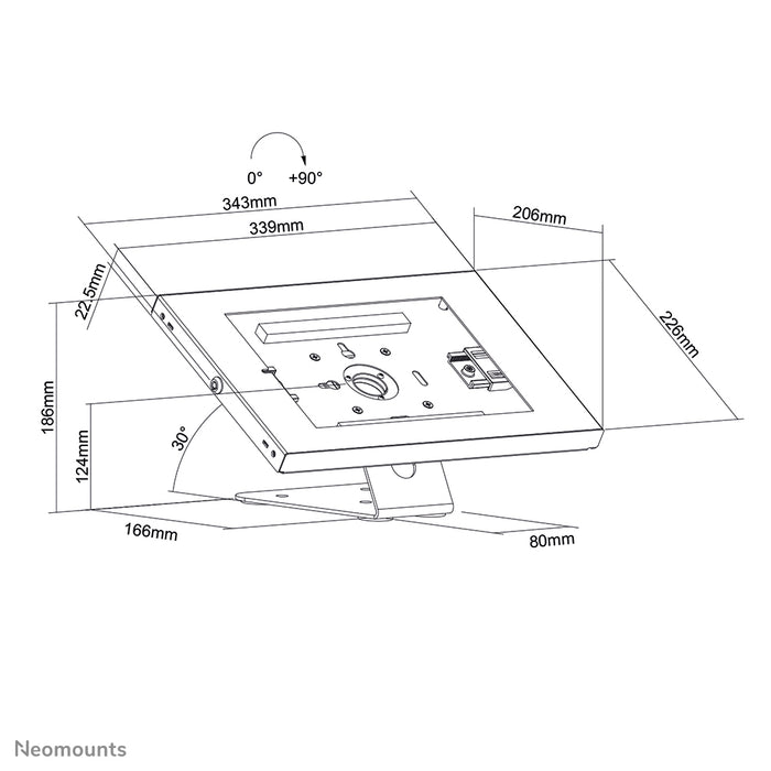 Neomounts DS15-630WH1 support rotatif pour tablette de bureau/mural pour tablettes de 9,7 à 11 pouces - Blanc