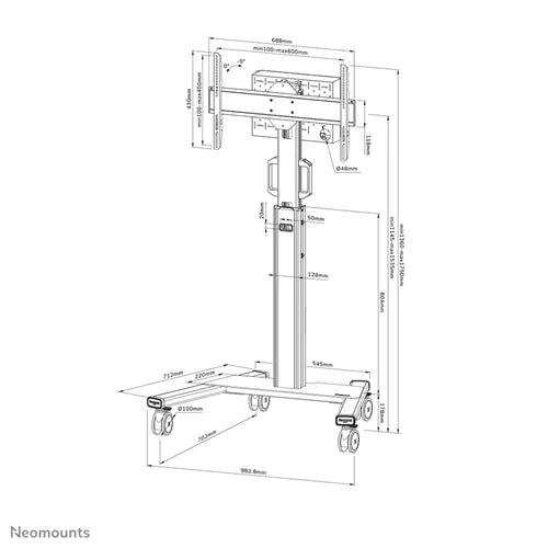 Neomounts Support de sol mobile FL50S-825WH1