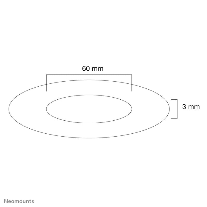 Neomounts FPMA-CRB6 est une rosace de finition noire pour les supports de plafond pour écran plat Neomounts FPMA-C200 noir / Neomounts FPMA-C400 noir et PLASMA-C100 noir.